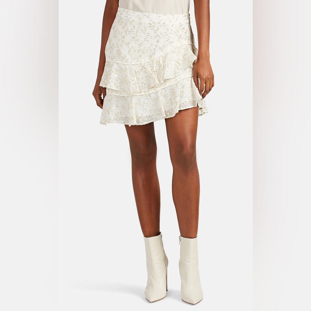 Derek Lam 10 Crosby Silk Tiered Ruffle Mini Skirt